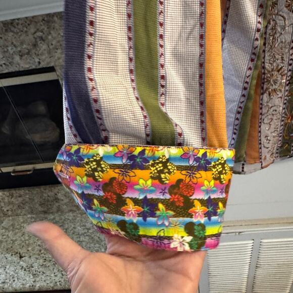 Robert Graham Floral Embroidered Cotton Silk Flip Cuff Multicolored Shirt Sz XL - Picture 4 of 8